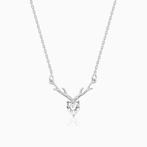 Giva Silver Deer Heart Necklace