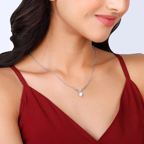 Giva Silver Deer Heart Necklace