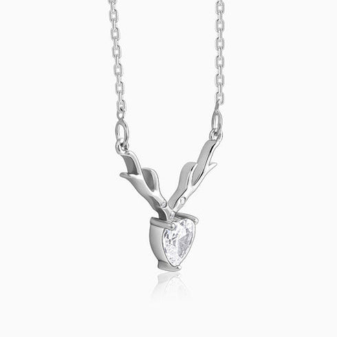 Giva Silver Deer Heart Necklace