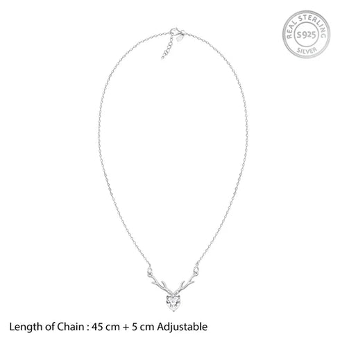 Giva Silver Deer Heart Necklace