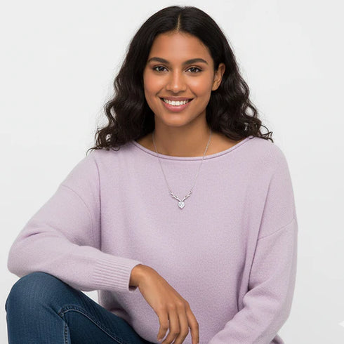 Giva Silver Deer Heart Necklace