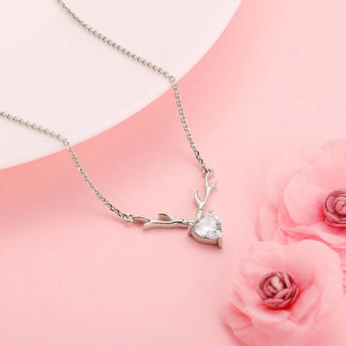 Giva Silver Deer Heart Necklace