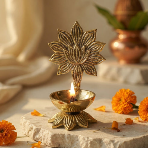 Brass Lotus Diya