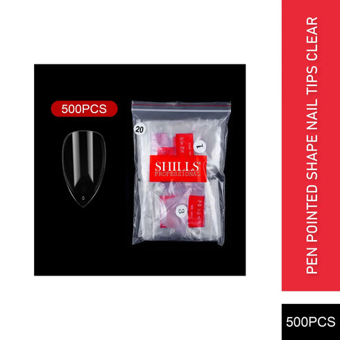 Shills Professional PKT 500pcs Pen Pointed Shape Nail Tips Natural