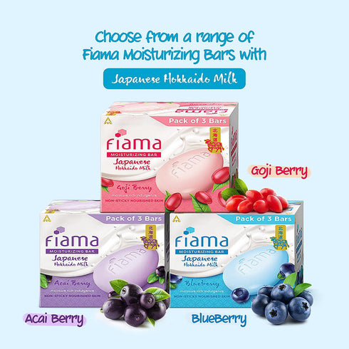 Fiama Japanese Hokkaido Milk Bar Blue Berry Pack