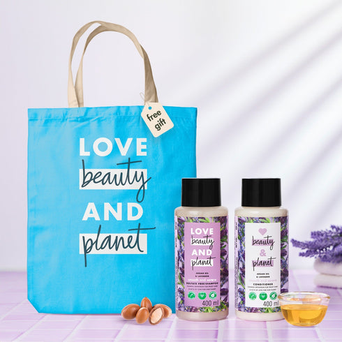 Love Beauty And Planet Anti-frizz Haircare combo + Tote Bag