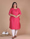Miravan Womens Plus Size Pink Bandhani Pakistani Straight Kurti