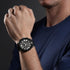 Police Quartz Multifunction Black Dial Black Leather Strap Watch For Men