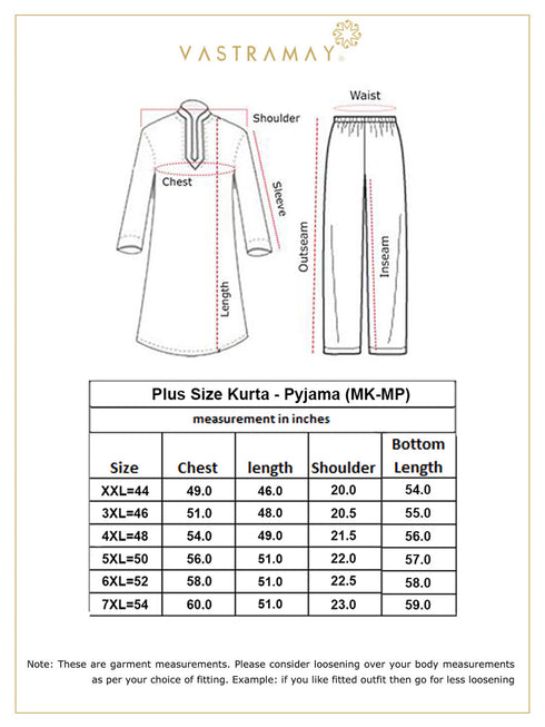 Vastramay Men's Plus Size Turquoise Blue Silk Blend Kurta Pyjama Set