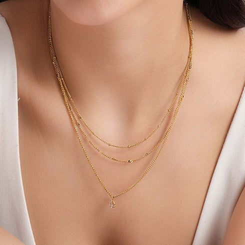 Palmonas Dainty Layered Gold Necklace