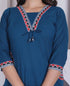 Miravan Womens Blue Straight Kurta with Palazzo Set