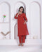 Miravan Womens Brown Straight Kurta Set