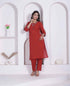 Miravan Womens Brown Straight Kurta Set