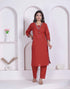 Miravan Womens Brown Straight Kurta Set