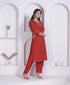 Miravan Womens Brown Straight Kurta Set
