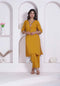 Miravan Womens Yellow Kurta and Palazzo Set