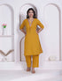 Miravan Womens Yellow Kurta and Palazzo Set