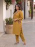 Miravan Womens Plus Size Yellow Kurta and Palazzo Set