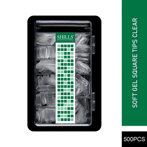 Shills Professional Soft Gel Square Tips-PT12-CLEAR