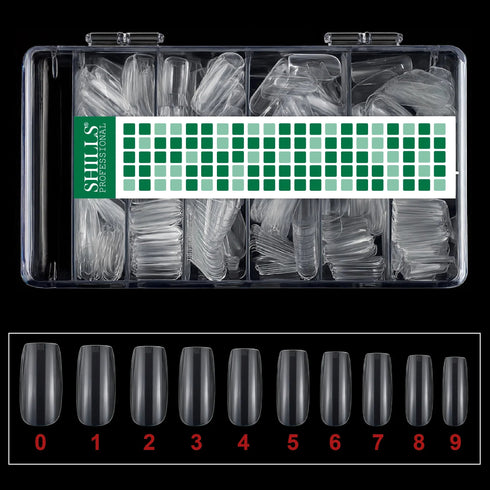 Shills Professional Soft Gel Square Tips-PT12-CLEAR