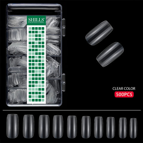 Shills Professional Soft Gel Square Tips-PT12-CLEAR