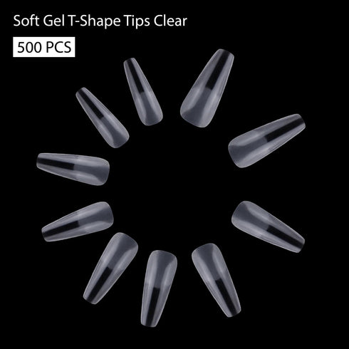Shills Professional Soft Gel T-Shape Tips-PT20-CLEAR