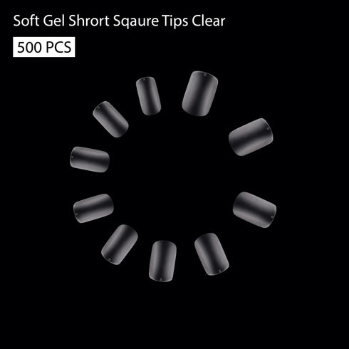 Shills Professional Soft Gel Short Square Tip-PT25-Clear