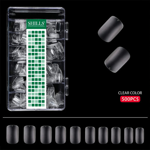 Shills Professional Soft Gel Short Square Tip-PT25-Clear