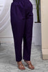 Miravan Womens Purple Embroidered Sweetheart Neck and Accordion Pleated Solid A Line Kurta And Palazzo Set