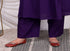 Miravan Womens Plus Size Purple Embroidered Sweetheart Neck and Accordion Pleated Solid A Line Kurta And Palazzo Set