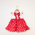 Bachpan kids wear Charming Red & White Polka Dot Flutter-Sleeve Dress