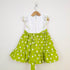 Bachpan kids wear Vibrant Lime Green & White Polka Dot Flutter-Sleeve Dress