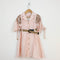 Bachpan kids wear Elegant Blush Peach Sequined Shirt Dress with Woven Belt