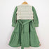 Bachpan kids wear Vintage-Style Sage Green Tiered Dress & Crochet Vest Set