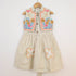 Bachpan kids wear Beige Folk-Embroidered Dress & Waistcoat Vest Set