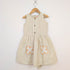 Bachpan kids wear Beige Folk-Embroidered Dress & Waistcoat Vest Set