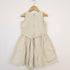 Bachpan kids wear Beige Folk-Embroidered Dress & Waistcoat Vest Set