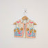Bachpan kids wear Beige Folk-Embroidered Dress & Waistcoat Vest Set