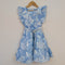 Bachpan kids wear Charming Blue & White Floral Tiered Sundress