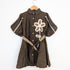 Bachpan kids wear Brown Floral Appliqué Shirt Dress