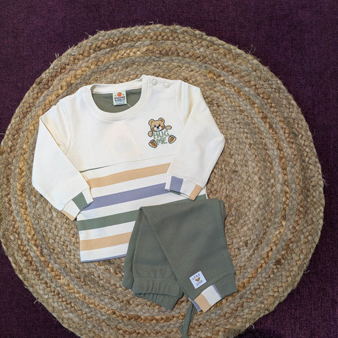 Bachpan kids wear Baby Boy & Unisex Two-Piece "Hug Me" Teddy Bear Outfit Set