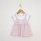 Bachpan kids wear Sweet Pink Floral Bunny 2-in-1 Layered Dress