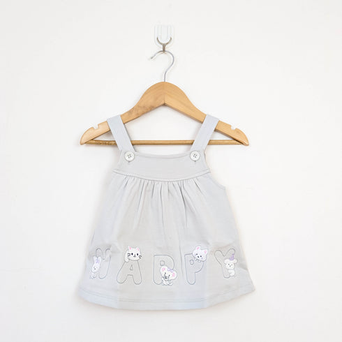 Bachpan kids wear Grey Animal Friends Pinafore & Printed Tee Set