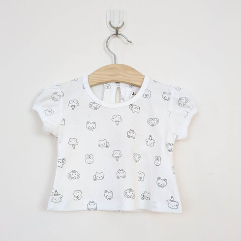 Bachpan kids wear Grey Animal Friends Pinafore & Printed Tee Set