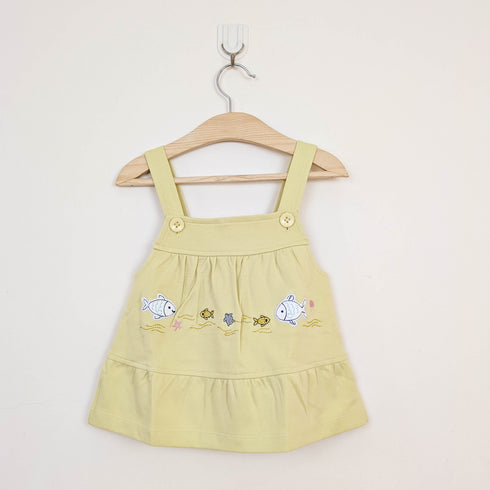 Bachpan kids wear Baby Girl 2-Piece Ocean Theme Pinafore Dress Set