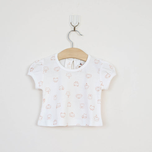 Bachpan kids wear Baby Girl 2-Piece "HAPPY" Animal Pinafore Dress Set