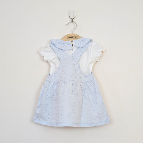 Bachpan kids wear Baby Girl 2-Piece "Sweet Home" Bunny Pinafore Dress Set