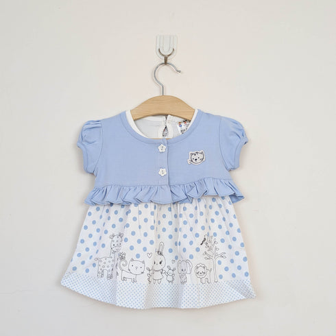 Bachpan kids wear Baby Girls Two-Piece Animal & Polka Dot Dress Set