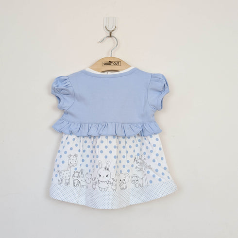 Bachpan kids wear Baby Girls Two-Piece Animal & Polka Dot Dress Set