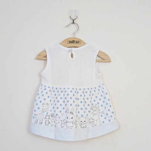 Bachpan kids wear Baby Girls Two-Piece Animal & Polka Dot Dress Set